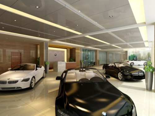 The 4S shop automobile exhibition hall indoor model renderings