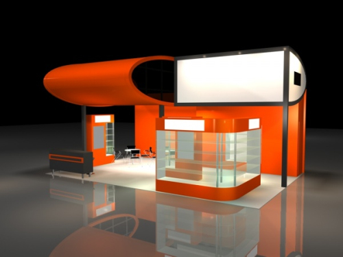 Orange creative exhibition hall 3D model
