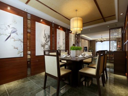 Chinese style restaurant 3d model home