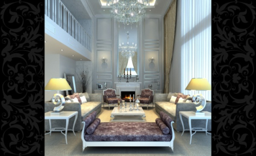 Shiny 3d model European parlor