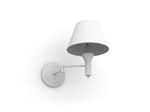 White minimalist wall lamp 3d model