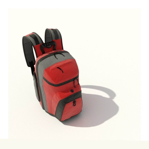 Red gray shoulders mountaineering bags 3d model