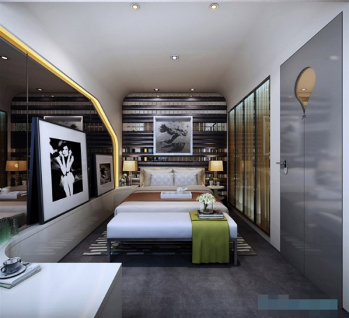 After creative decoration modern bedroom 3D model