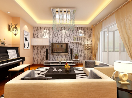 Ultra-luxury living room 3d model