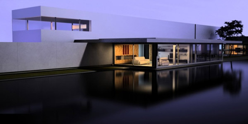 Landscape 3D model outside the mansion