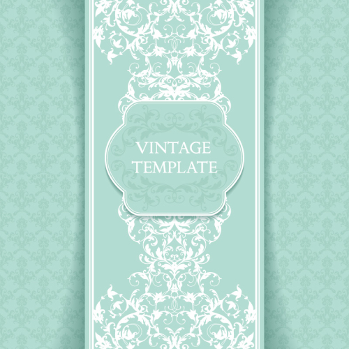 Fresh green card pattern vector material