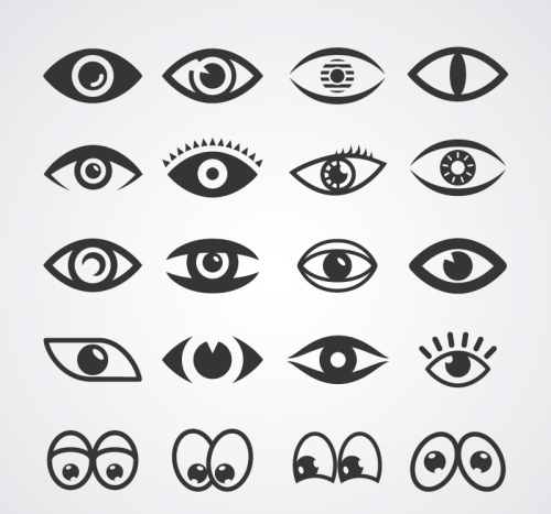 20 models designed cartoon eyes vector material