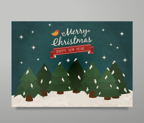 Playful retro Christmas card vector material