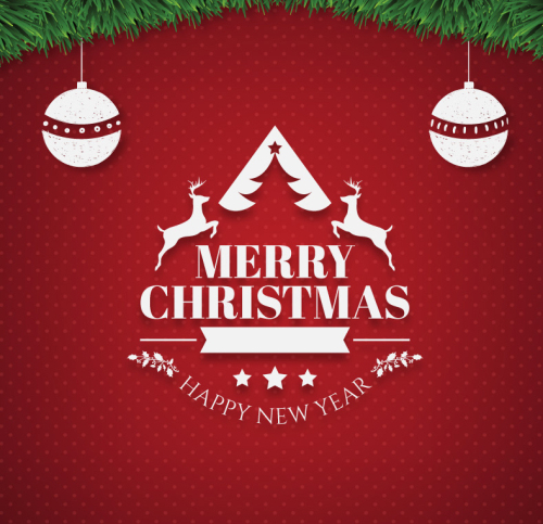 Fine art word vector material Merry Christmas