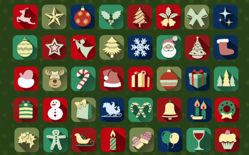 Of 40 square Christmas icon vector material