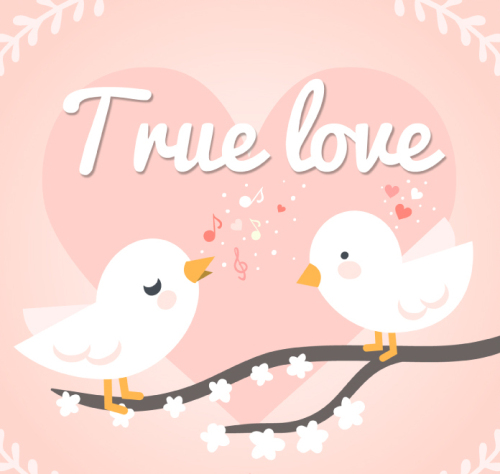 White cartoon bird vector material branches