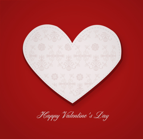 Love white paper pattern vector material