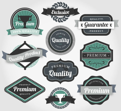 10 high-quality promotional models retro label vector material