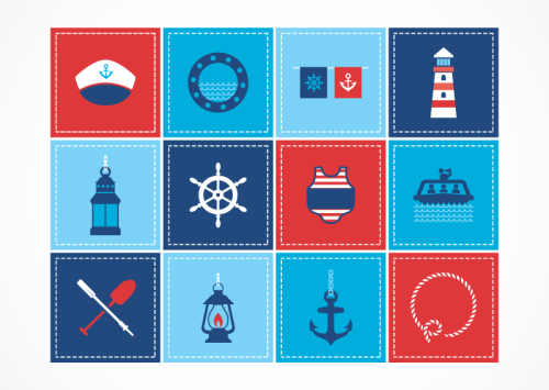 12 nautical element icon vector material
