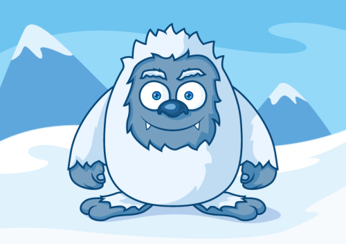 Snow cartoon monster design vector material