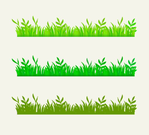 3 green grass design vector material