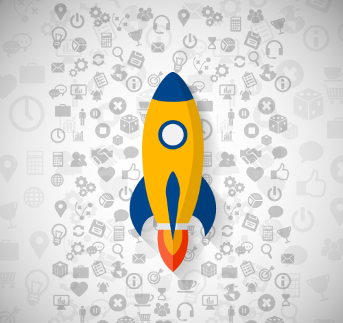 Yellow rose rocket vector material