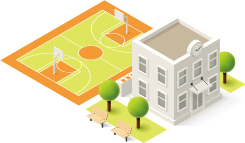 Solid campus design vector material