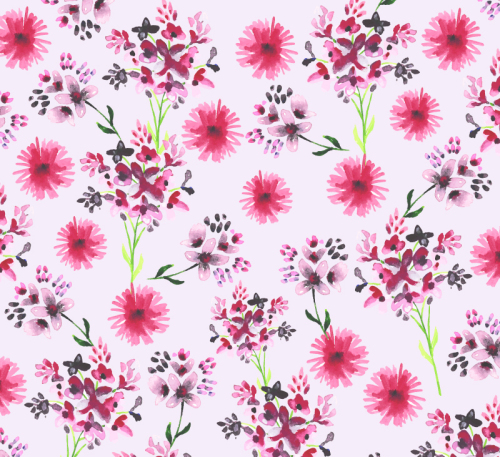 Watercolor flowers seamless background vector map