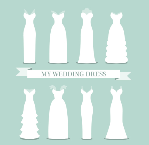 8 white wedding design vector material