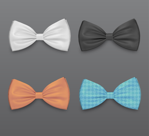 Four colored bow tie Vector material