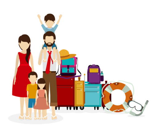 Travel five homes vector material