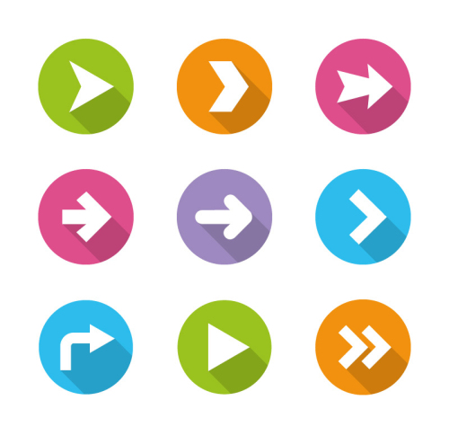 9 circular arrow icon vector material