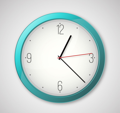 Beautifully simple blue clock vector material