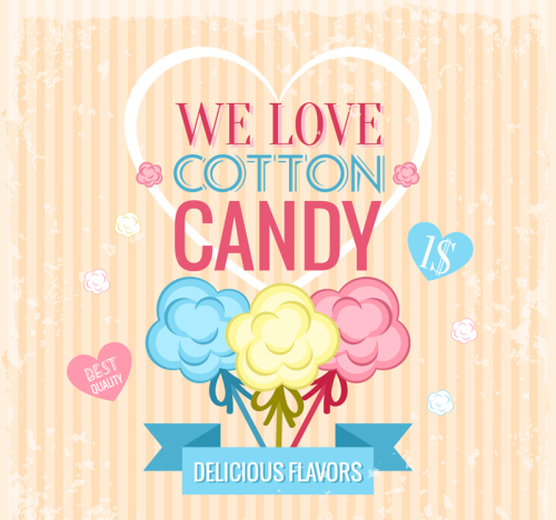Cotton candy color design vector material