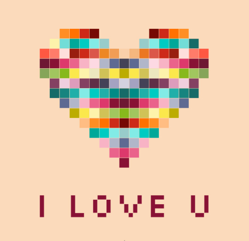 Color mosaic of love vector material