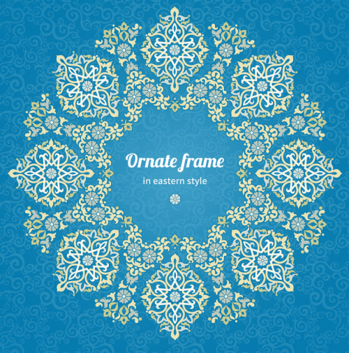 Creative oriental pattern background vector material