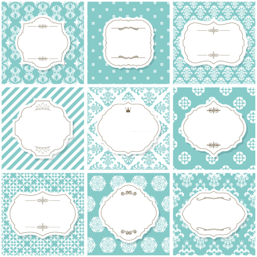 9 fresh blank label pattern background vector material