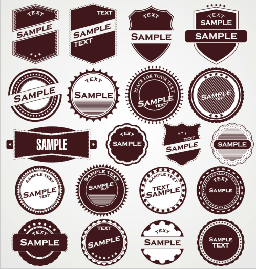 20 models brown label design vector material
