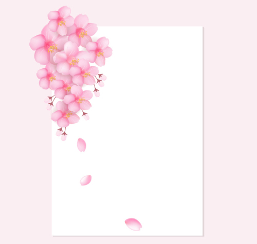 Cherry decorative white paper vector material