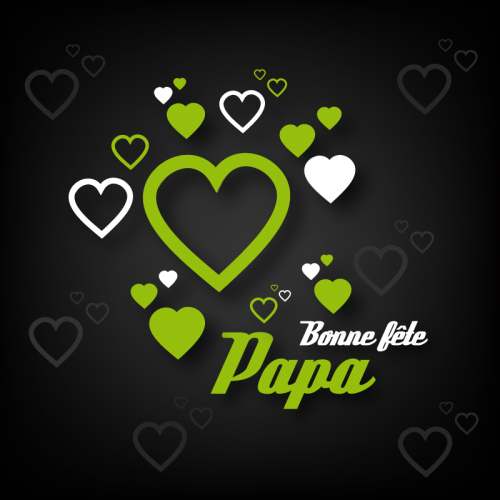 Green Love Father's Day greeting cards vector material