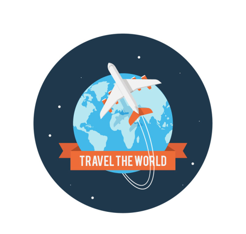 Vector illustration beautiful trip around the world