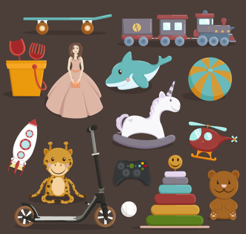15 fine children's toys vector material