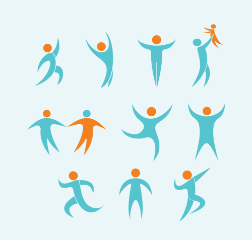 11 people logo design vector