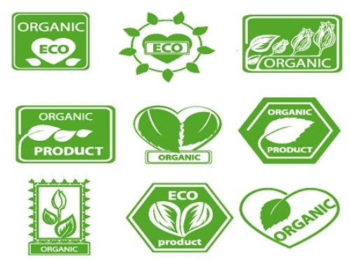 organic eco product logo vector